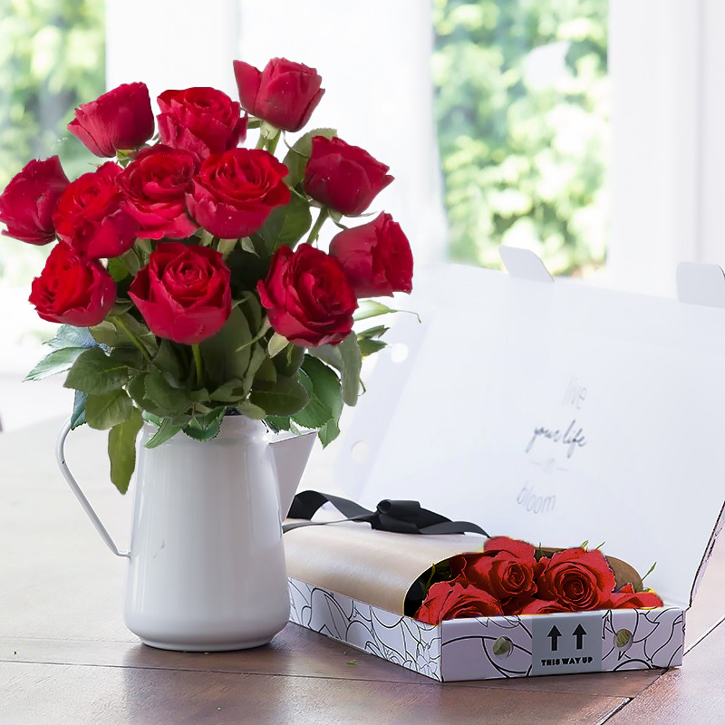 Letterbox 12 Red Roses Delivered - Red Roses Bouquet Letterbox Flowers Roses - Next Day Flower Delivery UK - Blossoming Gifts