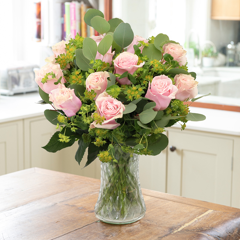 12-24 Blush Pink Roses Delivered - Bouquet Roses - Next Day Flower Delivery UK - Blossoming Gifts