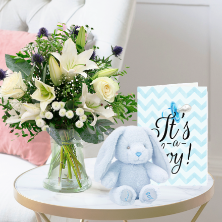 Blue Serenity, Blue Bunny & It's a Boy Card Blue Serenity, Blue Bunny & It's a Boy Card