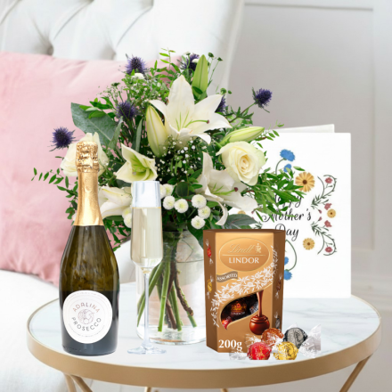 Blue Serenity, Prosecco Adalina (75g), Lindor Truffles & Mother's Day Card