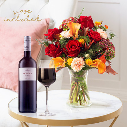 Butternut Squash, La Source Red Wine (75cl) & Vase Butternut Squash, La Source Red Wine (75cl) & Vase