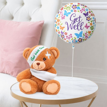 Keels Get Well soon Bear & Get Well Balloon Keels Get Well soon Bear & Get Well Balloon