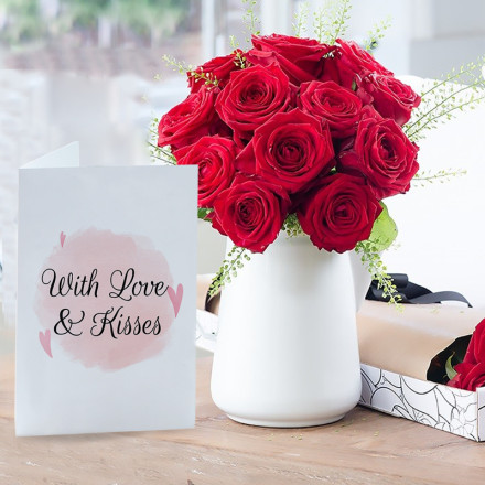 12 Red Roses & Romance Card 12 Red Roses & Romance Card