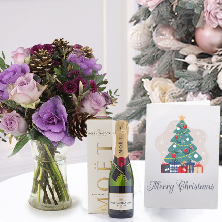 Purple Haze, Moët Half Bottle, Vase & Christmas Card Purple Haze, Moët Half Bottle, Vase & Christmas Card