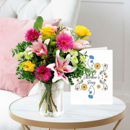 Radiant Glow, Vase & Mother's Day Card Radiant Glow, Vase & Mother's Day Card