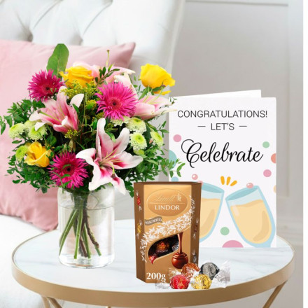 Raidant Glow, Lindor Assorted Chocolates (200g) & Congratulations Card Raidant Glow, Lindor Assorted Chocolates (200g) & Congratulations Card