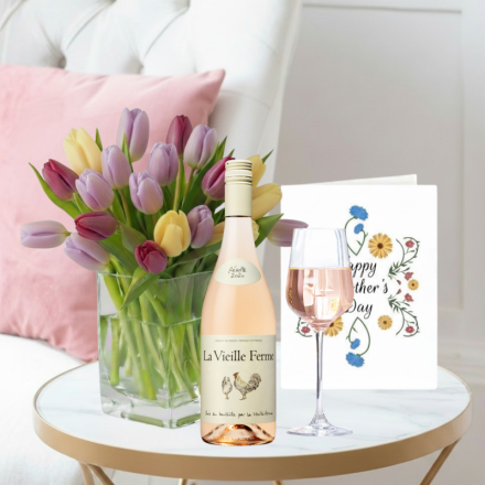 Spring Tulips, La Vielle Ferme Rose (75g) & Mother's Day Card
