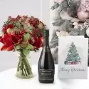 Amaryllis Bouquet, Prosecco Fidora (75cl) & Christmas Card