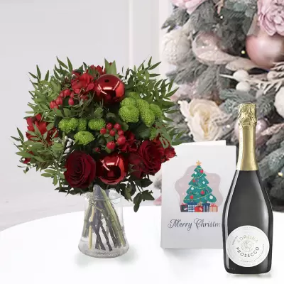 Berry Blush, Prosecco, Vase & Christmas Card