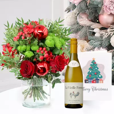 Berry Blush, La Vielle Ferme White (75cl) & Christmas Card