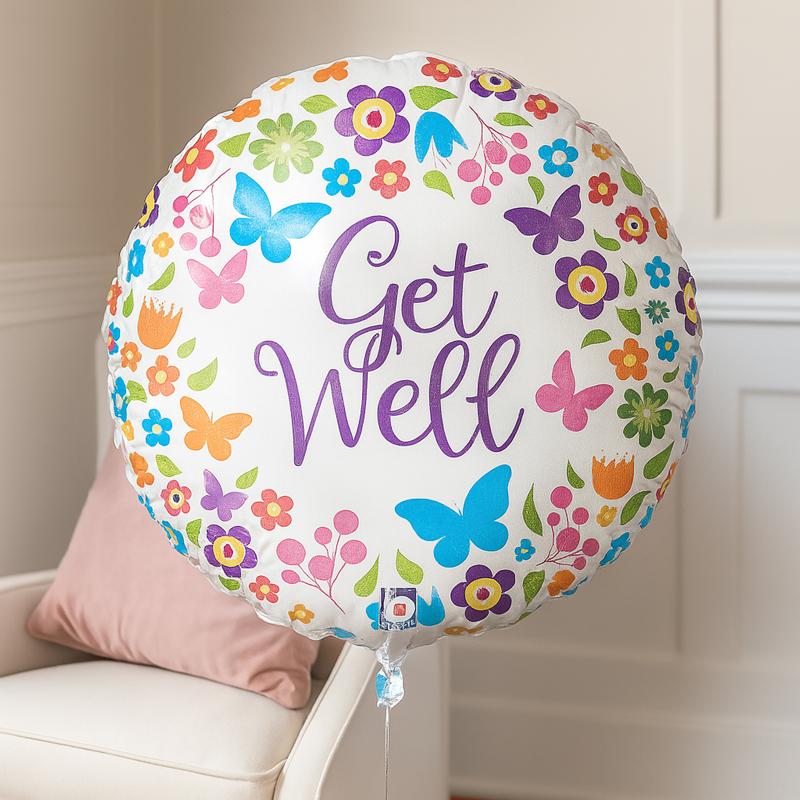 Hampers - Get Well Balloon - Next Day Hamper Gift Delivery UK - Blossoming Gifts