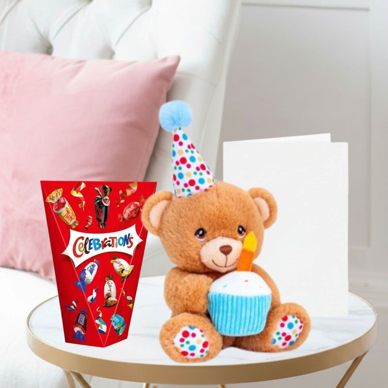 Keeleco Happy Birthday Bear (15cm), Celebrations (163g) & Occasion Card image