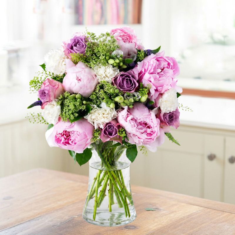Peony Flower Bouquet - Lilac Rose & Pink Peony - Next Day Flower Delivery UK - Blossoming Gifts
