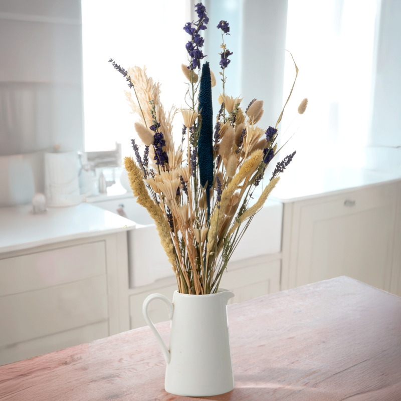 Cream & Lilac Dried Flower Bouquet - Little Lavenders - Next Day Flower Delivery UK - Blossoming Gifts