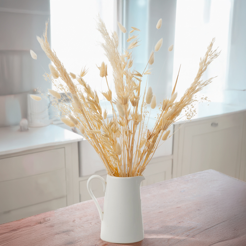 Dried Flower Bouquet - Natural Whites - Next Day Flower Delivery UK - Blossoming Gifts