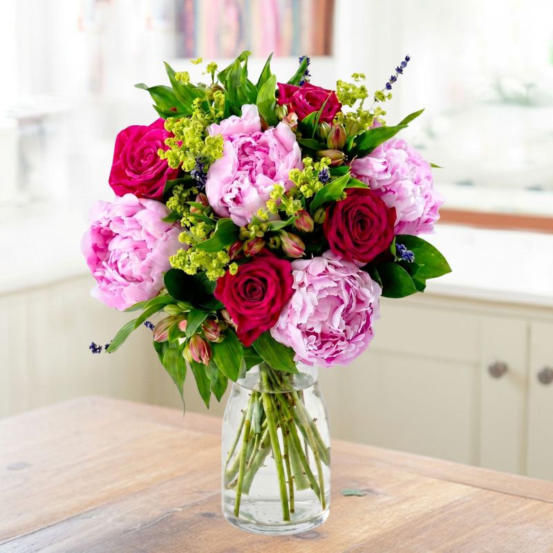 Pink Peonies & Roses – Fresh Peonies Delivered - Next Day Flower Delivery UK - Blossoming Gifts