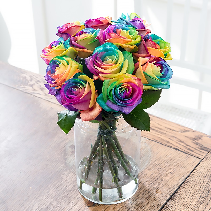 Rose Bouquet - Rainbow Dyed Flowers - Next Day Flower Delivery UK - Blossoming Gifts