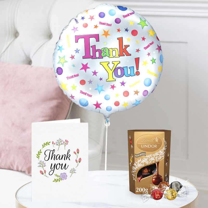 - Thank You Balloon, Lindor Truffles & Thank You Card - Next Day Flower & Gift Delivery UK - Blossoming Gifts